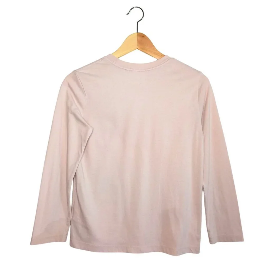 Old Navy Boys’ Long Sleeve Graphic Tee – Size 10/12 – Light Mauve  Pink